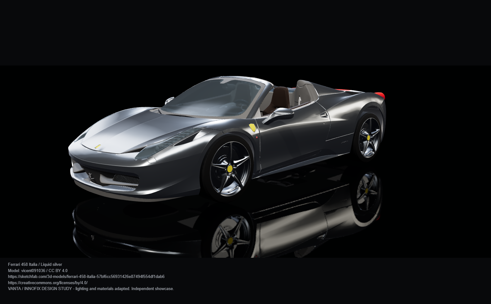 Ferrari 458 Italia in the VANTA black studio