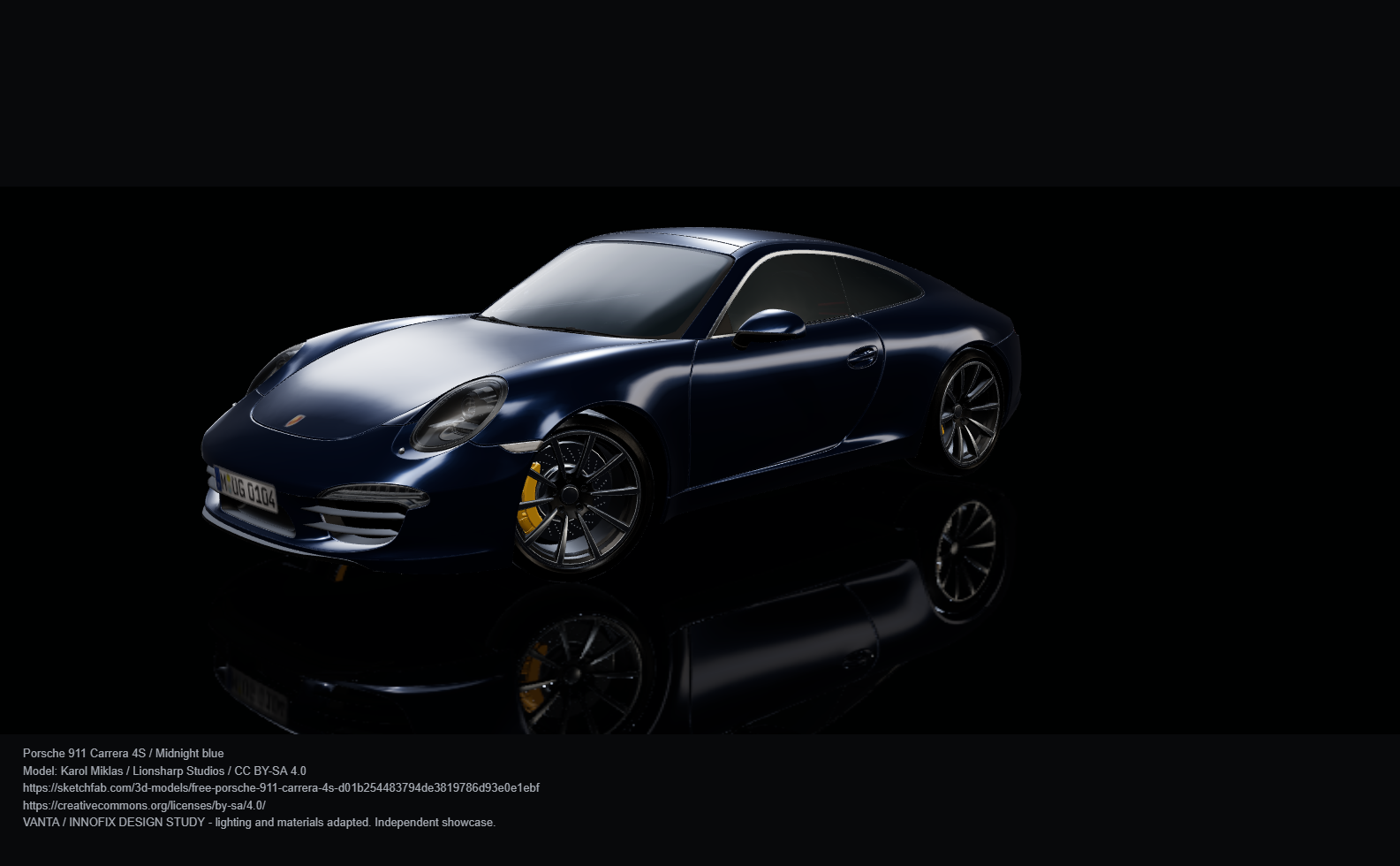 Porsche 911 Carrera 4S in the VANTA black studio
